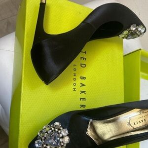 Ted Baker Black Stiletto Heels with Embellishments
